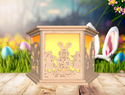 Easter Shadow Box Lantern SVG Bunny Egg Light for xTool and LightBurn