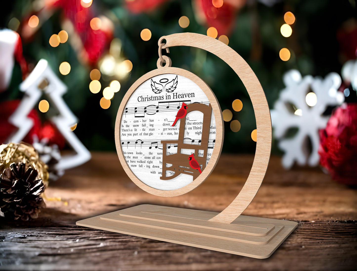 Christmas In Heaven SVG Memorial Tabletop Laser Cut File