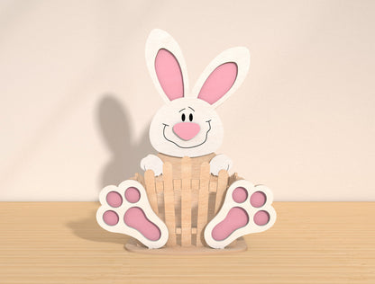 Easter Bunny Basket Holder SVG Bundle Cute Candy for Glowforge and xTool