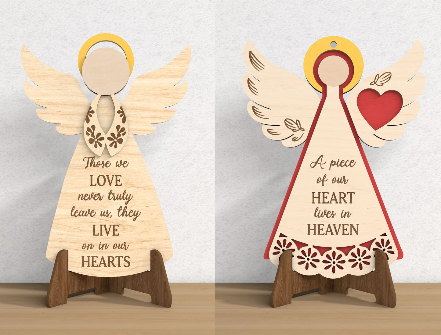 Angel Memorial Ornament SVG Bundle for Glowforge and xTool