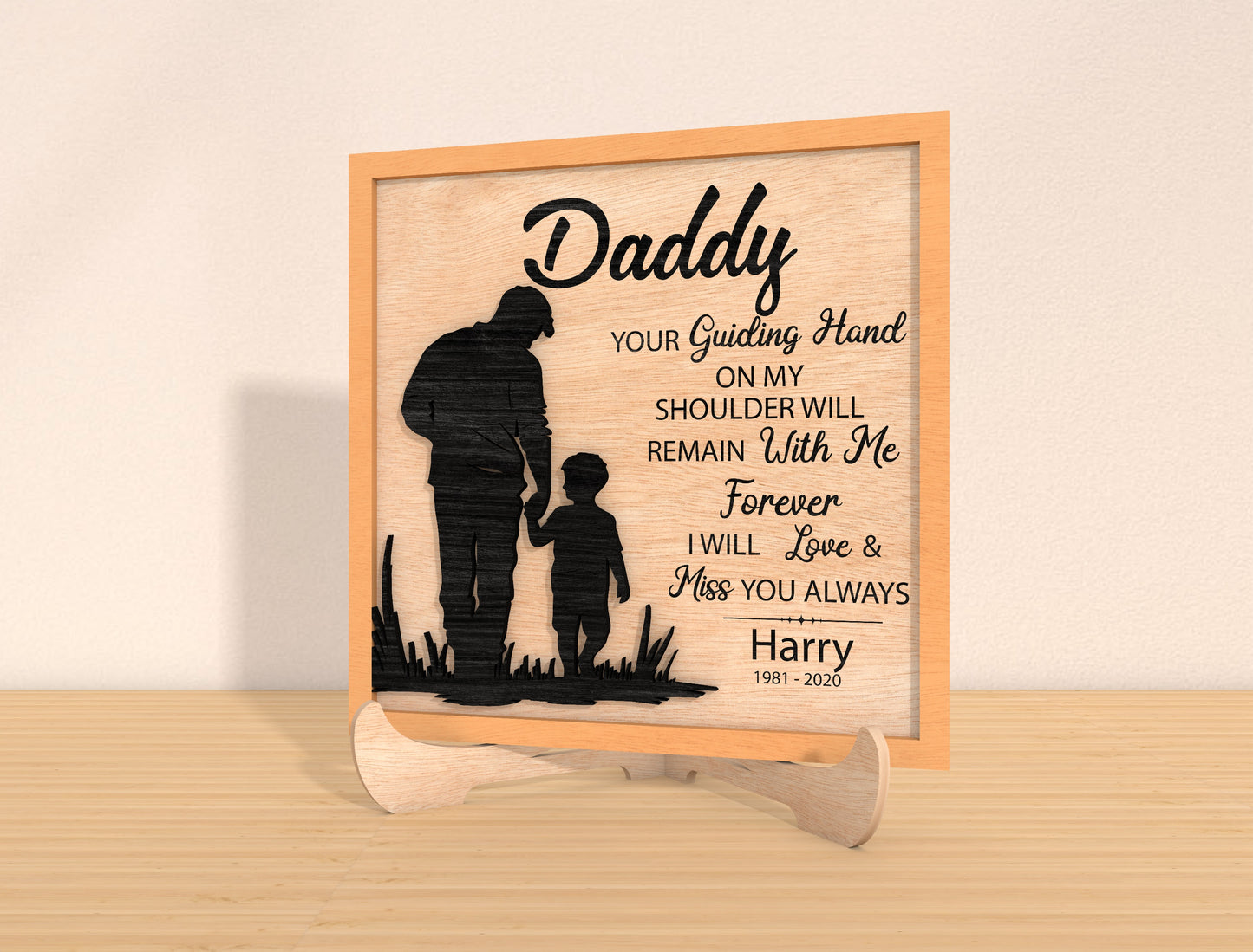 Daddy Memorial Quote SVG Laser Cut File for Glowforge and xTool