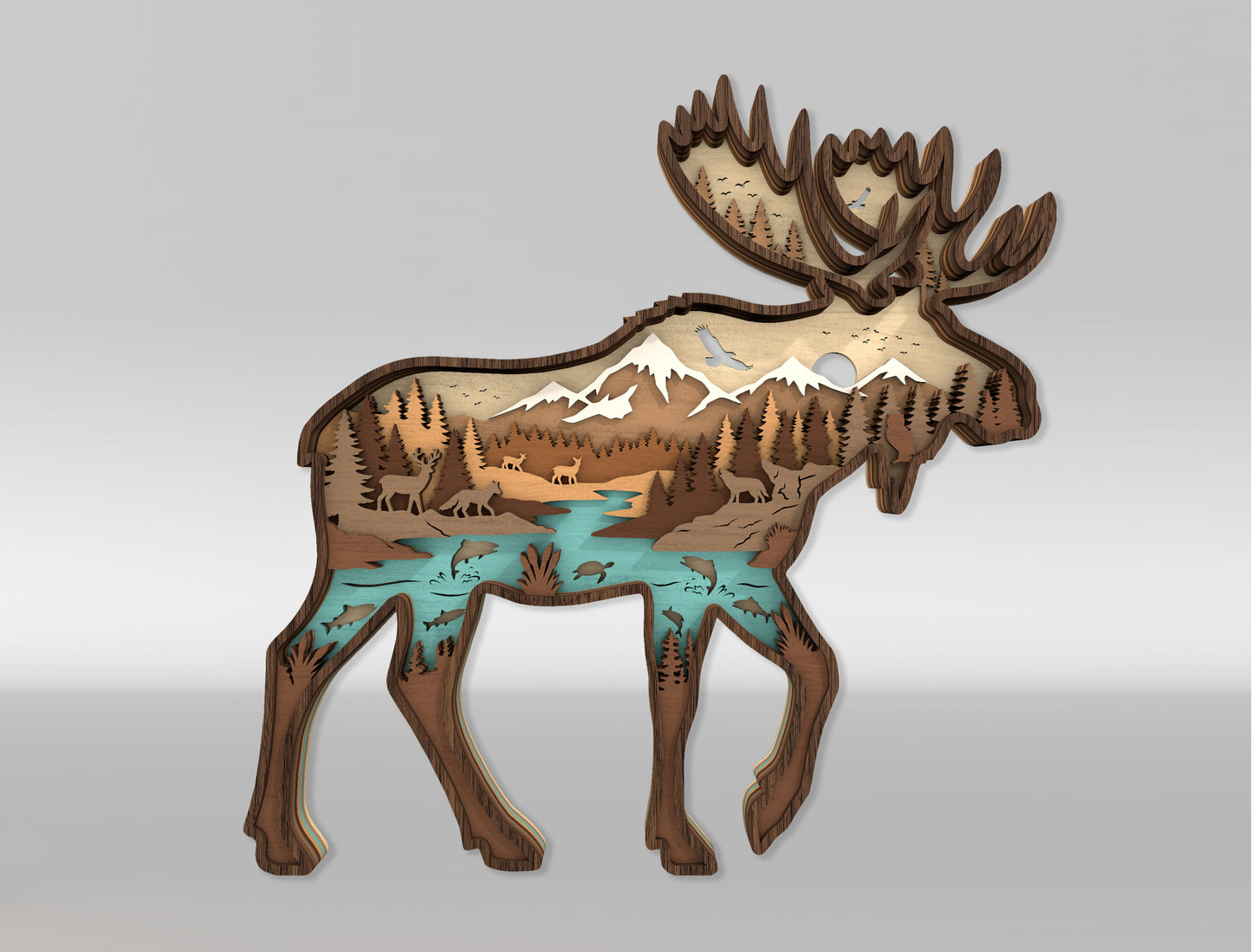 Multilayer Wildlife Animal SVG Bundle for Glowforge xTool LightBurn 10 Designs