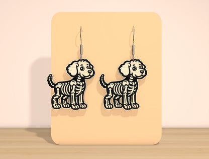 Skeleton Dog Earrings SVG Bundle for Glowforge xTool LightBurn