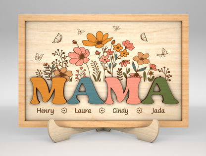 Custom Name Floral Mommy Sign SVG for Glowforge and LightBurn
