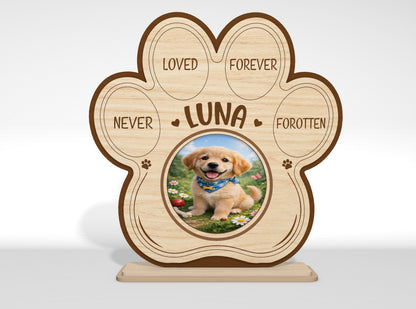 Dog Memorial Tabletop Sign SVG Bundle Pet Photo Frame Laser Cut File for Glowforge