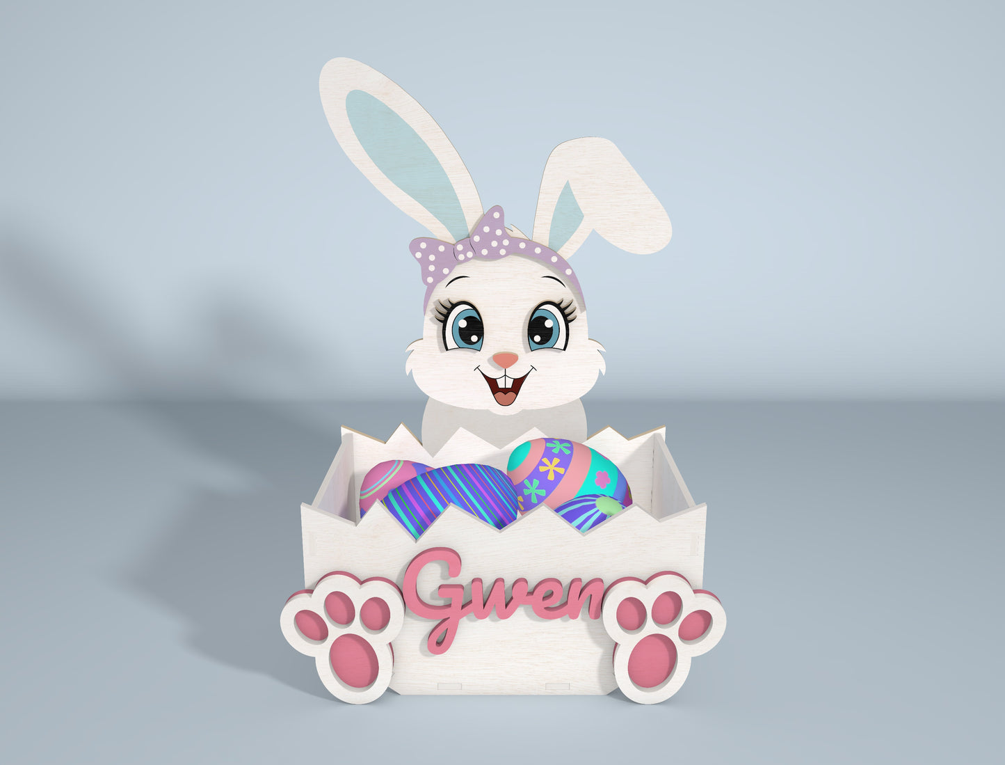 Personalized Easter Tabletop Decor SVG Laser Cut for Glowforge and xTool