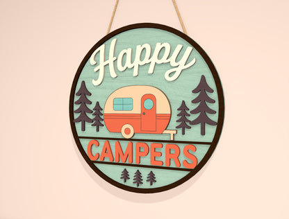Camping Door Sign Bundle SVG for LightBurn and Glowforge Laser Cut File