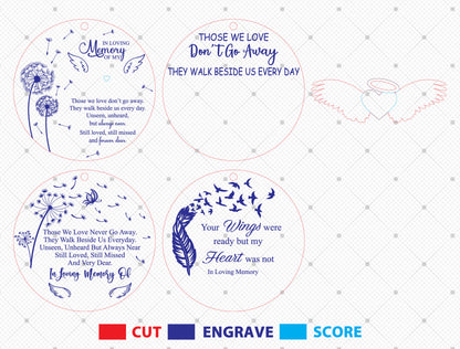 Angel Wing Memorial Ornament SVG Laser Cut File for Glowforge