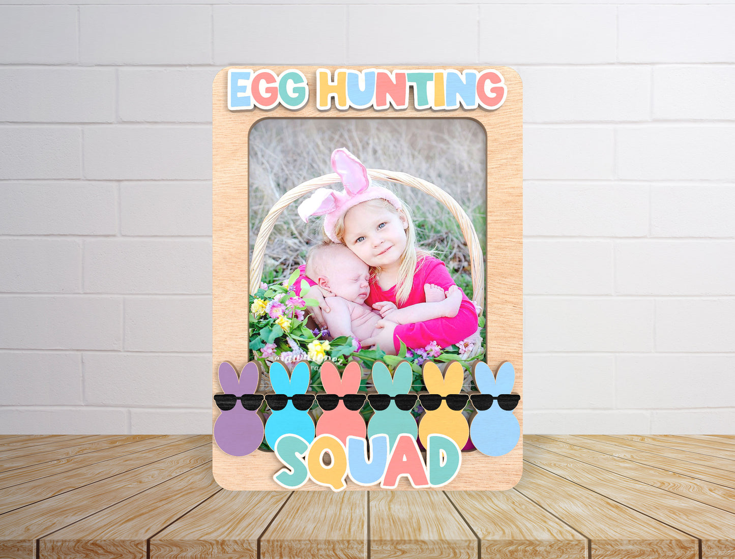 Egg Hunting Squad Photo Frame SVG Bundle for Glowforge and xTool