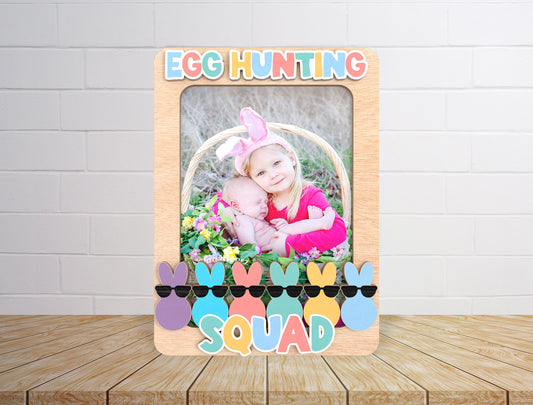 Egg Hunting Squad Photo Frame SVG Bundle for Glowforge and xTool