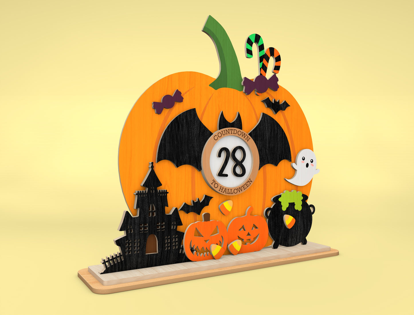 Halloween Countdown Calendar SVG for xTool LightBurn