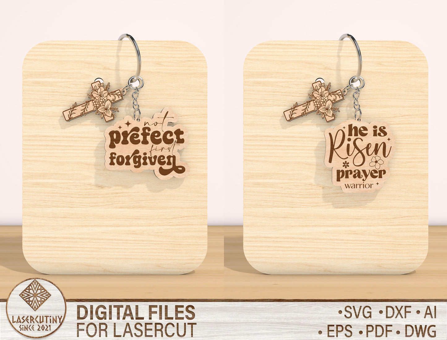 Christian Keychain SVG Bundle Bible Verse 12 Designs for Glowforge