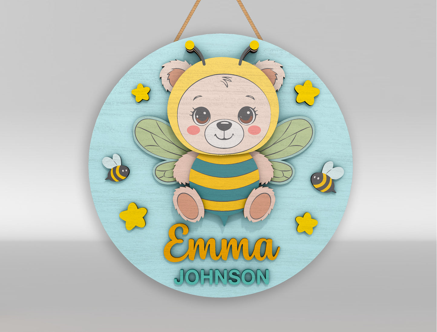 Personalized Cute Woodland Animal Nursery Sign SVG for xTool and Glowforge
