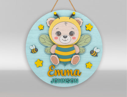Personalized Cute Woodland Animal Nursery Sign SVG for xTool and Glowforge