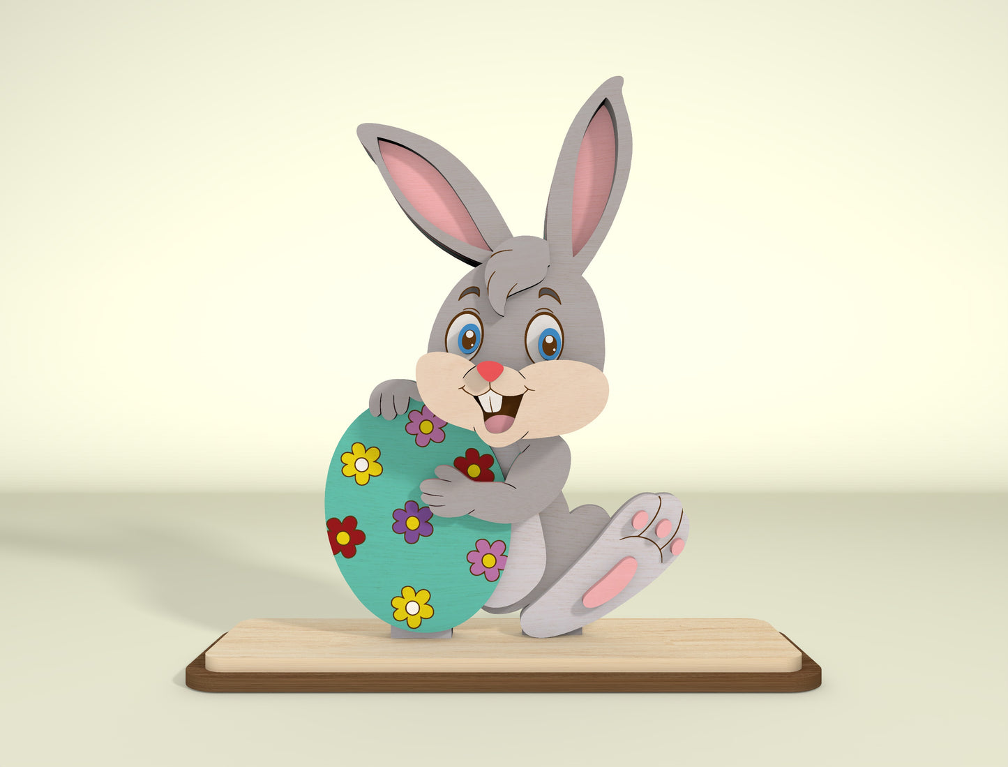 Easter Bunny Tabletop Decor Laser Cut File | Freestanding Rabbit Figures | Ready to Cut | Glowforge, xTool, LightBurn, etc.