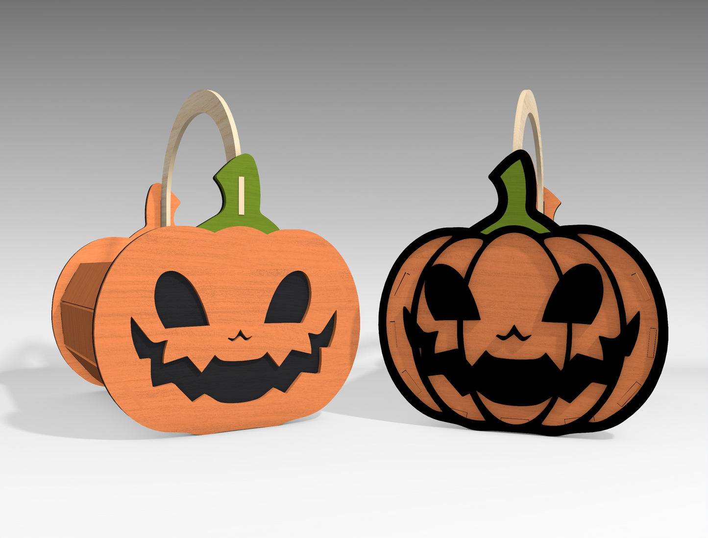 Halloween Pumpkin Basket SVG Bundle Laser Cut Files for LightBurn
