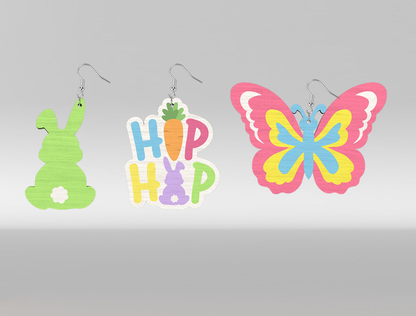 Easter Day Earrings SVG Set 19 Cute Spring Jewelry for Glowforge and xTool