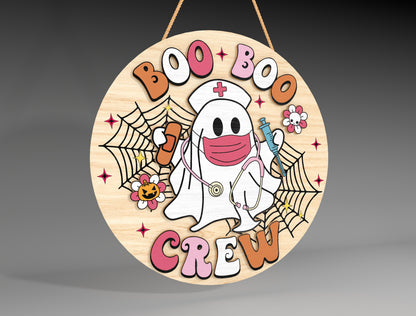 Halloween Cow Ghost Round Sign SVG Bundle 3 Designs for xTool LightBurn