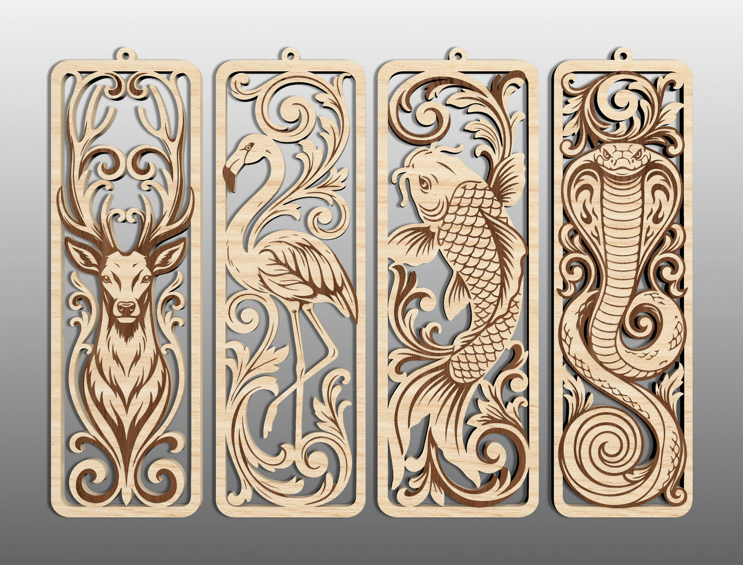 Woodland Animal Bookmark SVG Bundle 26 Designs for LightBurn Glowforge xTool