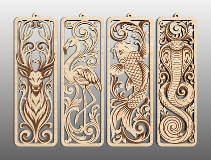 Woodland Animal Bookmark SVG Bundle 26 Designs for LightBurn Glowforge xTool
