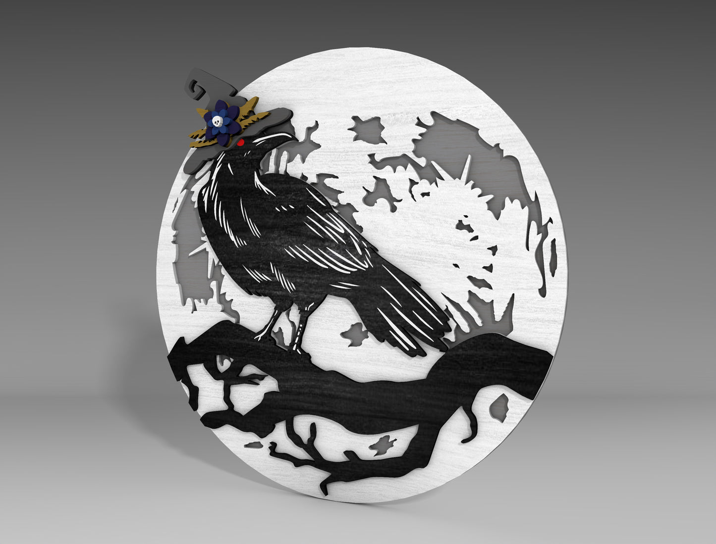 Halloween Raven Standing Decor SVG Bundle for Glowforge xTool LightBurn
