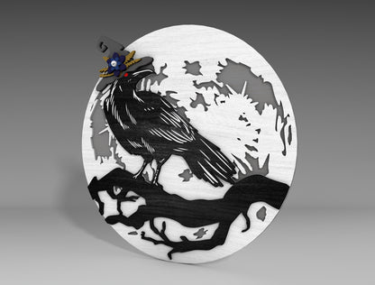Halloween Raven Standing Decor SVG Bundle for Glowforge xTool LightBurn