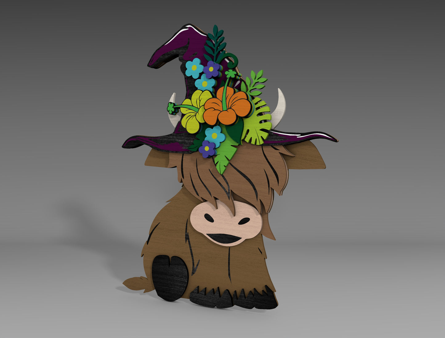 Halloween Cow Hat Witch Flower SVG Set for Glowforge xTool 2 Designs