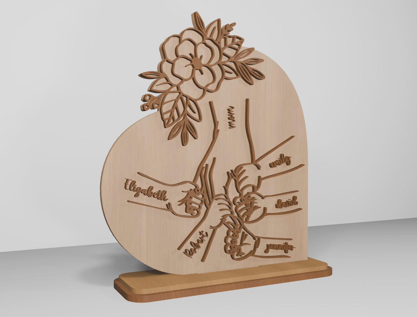 Engraved Mother Line Art Plaque SVG for Glowforge and xTool