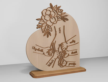 Engraved Mother Line Art Plaque SVG for Glowforge and xTool