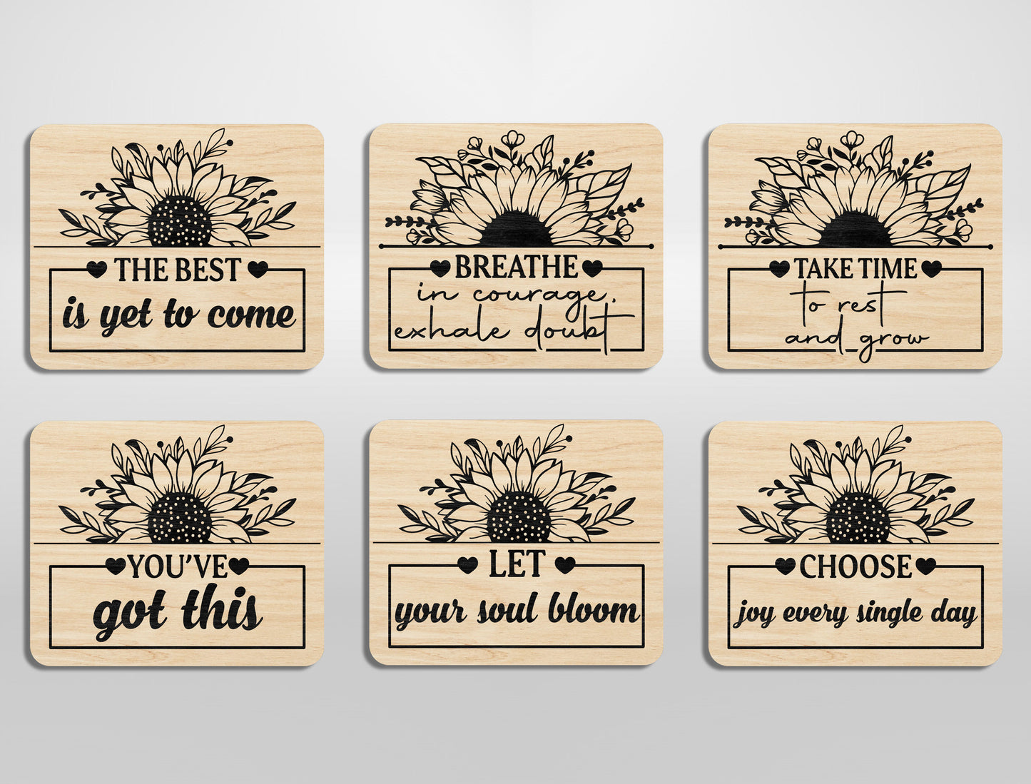 Motivational Fridge Magnet SVG Bundle for xTool and Glowforge