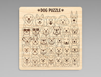 Animal Puzzle Board SVG Bundle for Glowforge xTool LightBurn Kids Educational Puzzle