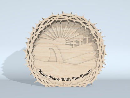 Easter Cross Multilayer SVG Bundle Jesus Scene for Glowforge and xTool
