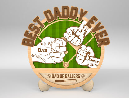 Best Dad Hands Fist Bump Sign SVG Laser Cut File for LightBurn and xTool