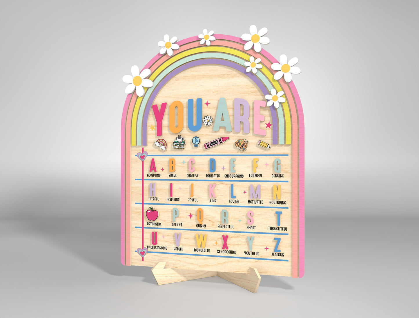 Teacher Appreciation Standing Sign Laser Cut File for xTool and Glowforge