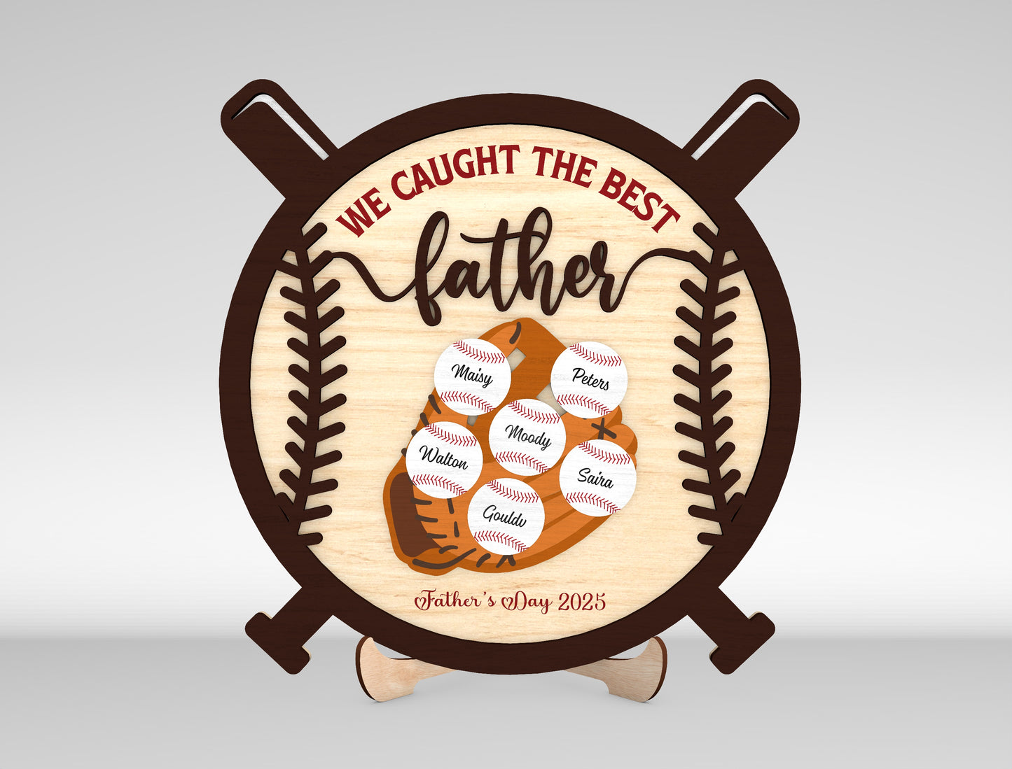 Personalized Baseball Dad Sign SVG Laser Cut File for Glowforge and xTool