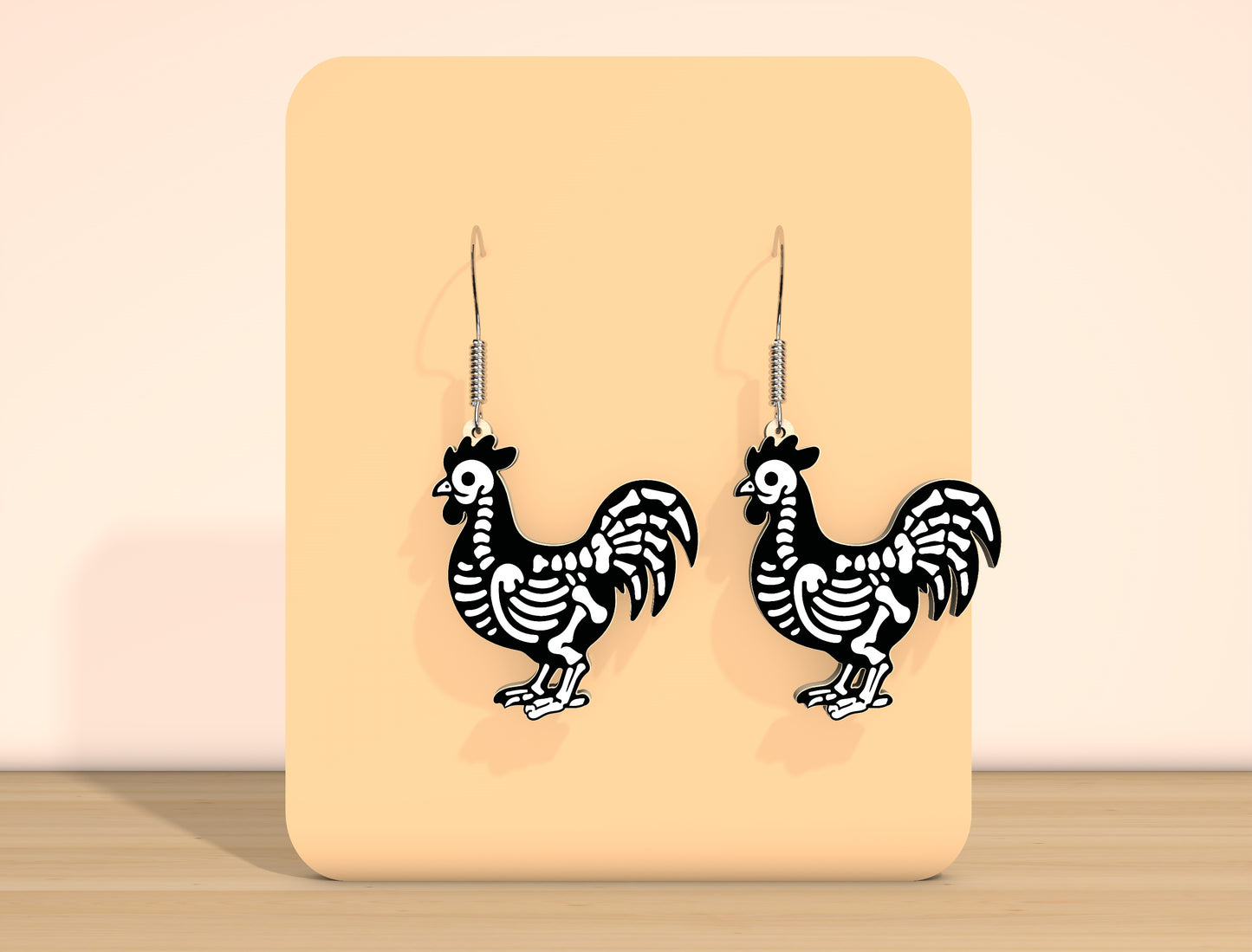 Halloween Animal Skeleton Earrings SVG Bundle Laser Cut File | 10 Spooky Animal Designs | Gothic Jewelry Style | Glowforge, xTool, LightBurn, etc.