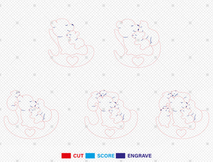 Custom Name Mama Bear Puzzle Sign SVG for xTool and LightBurn