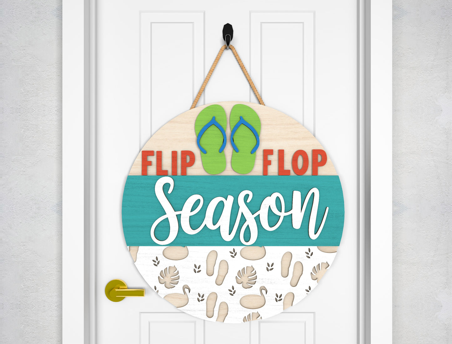 Flip Flop Season Door Hanger SVG Bundle for Glowforge