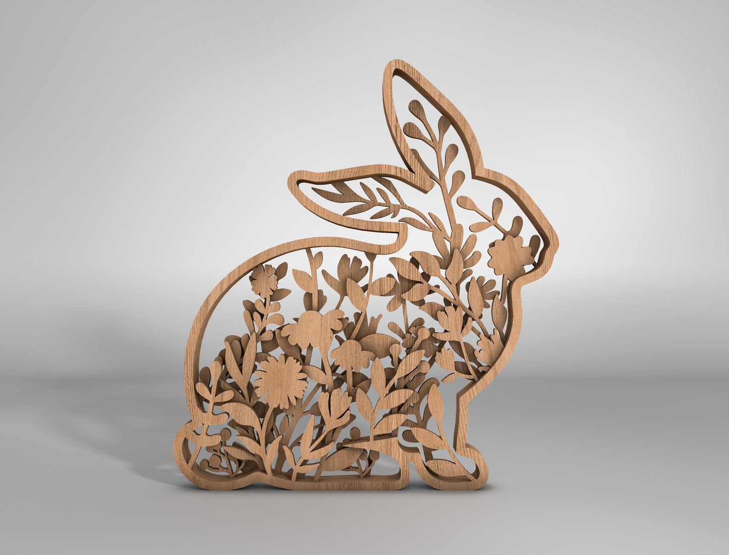 Floral Bunny Multilayer SVG Bundle Easter Layered Decor for Glowforge and xTool