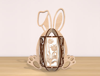 Easter Bunny Lantern SVG Bundle Rabbit Egg 7 Designs for Glowforge and xTool