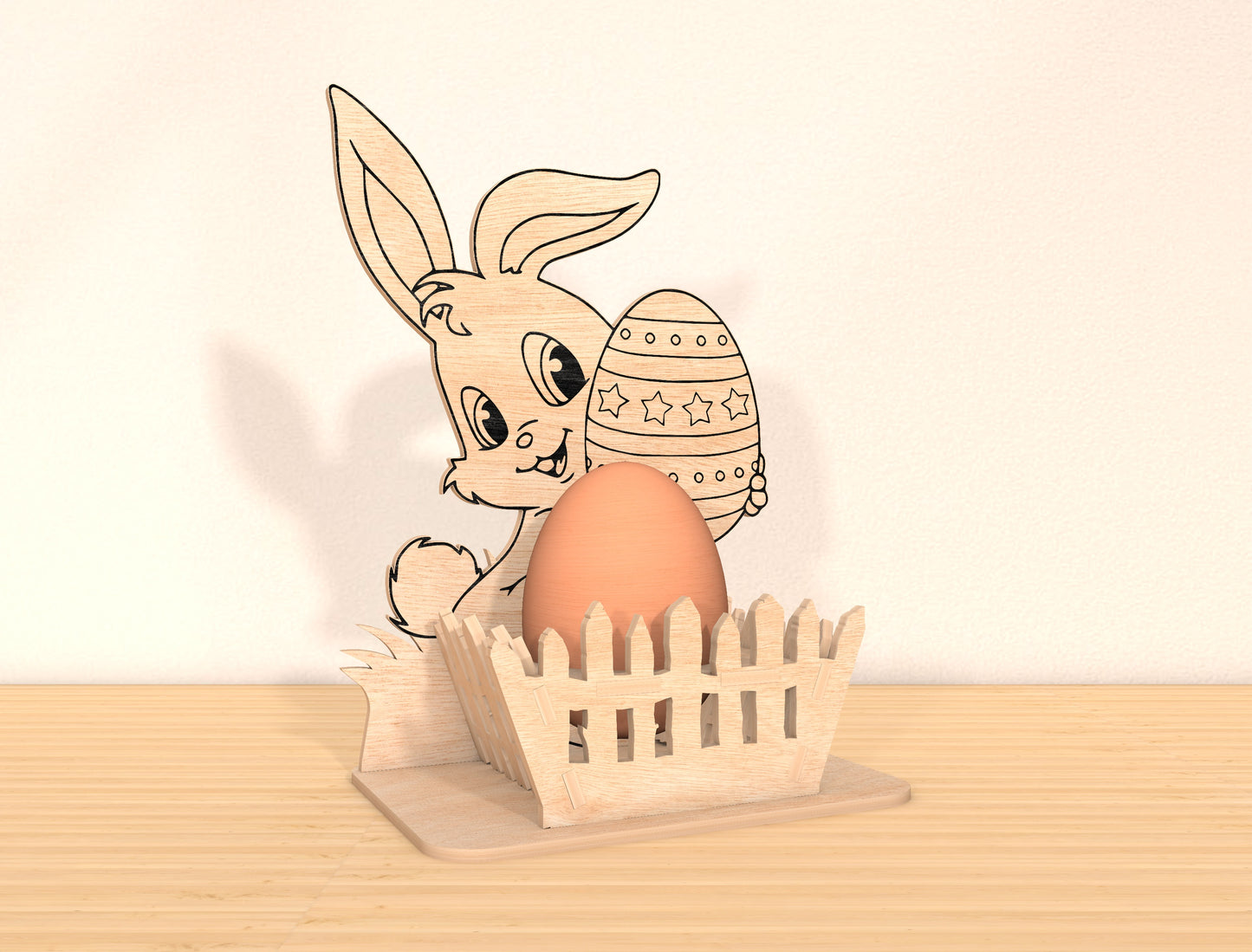 Bunny Egg Holder SVG Bundle Simple Rabbit Egg Stand for Glowforge and xTool
