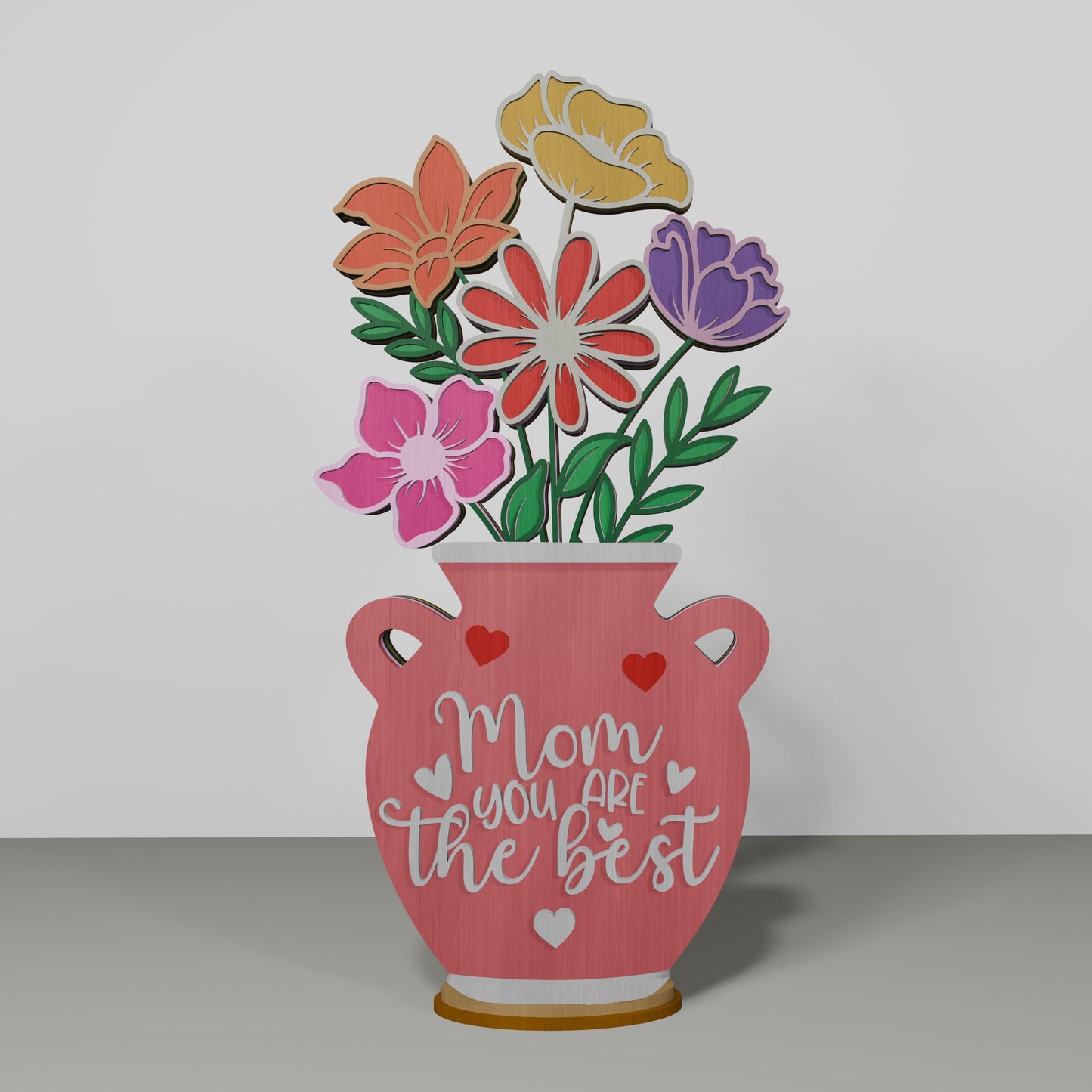 Floral Mom Mug Tabletop Decor SVG Mother's Day for LightBurn