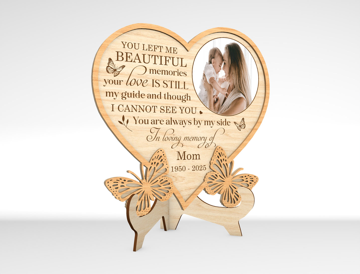 Mother Daughter Photo Frame SVG Heart Tabletop Sign Decor Laser Cut File for Glowforge, xTool, or LightBurn