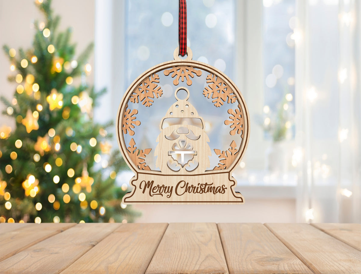 Christmas Snow Globe Ornament SVG Bundle Laser Cut Designs