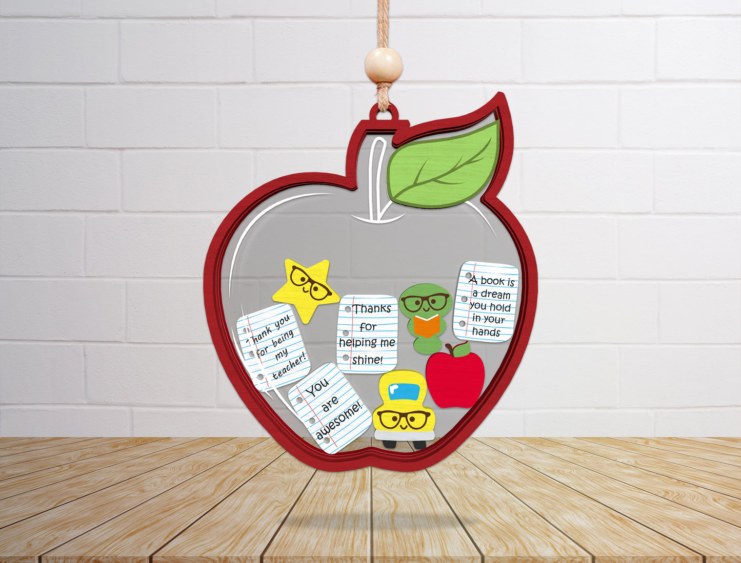 Teacher Shaker Ornament SVG Laser Cut File for Glowforge and xTool