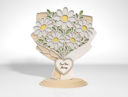 Flower Bouquet Stand SVG Bundle Layered Floral for Glowforge
