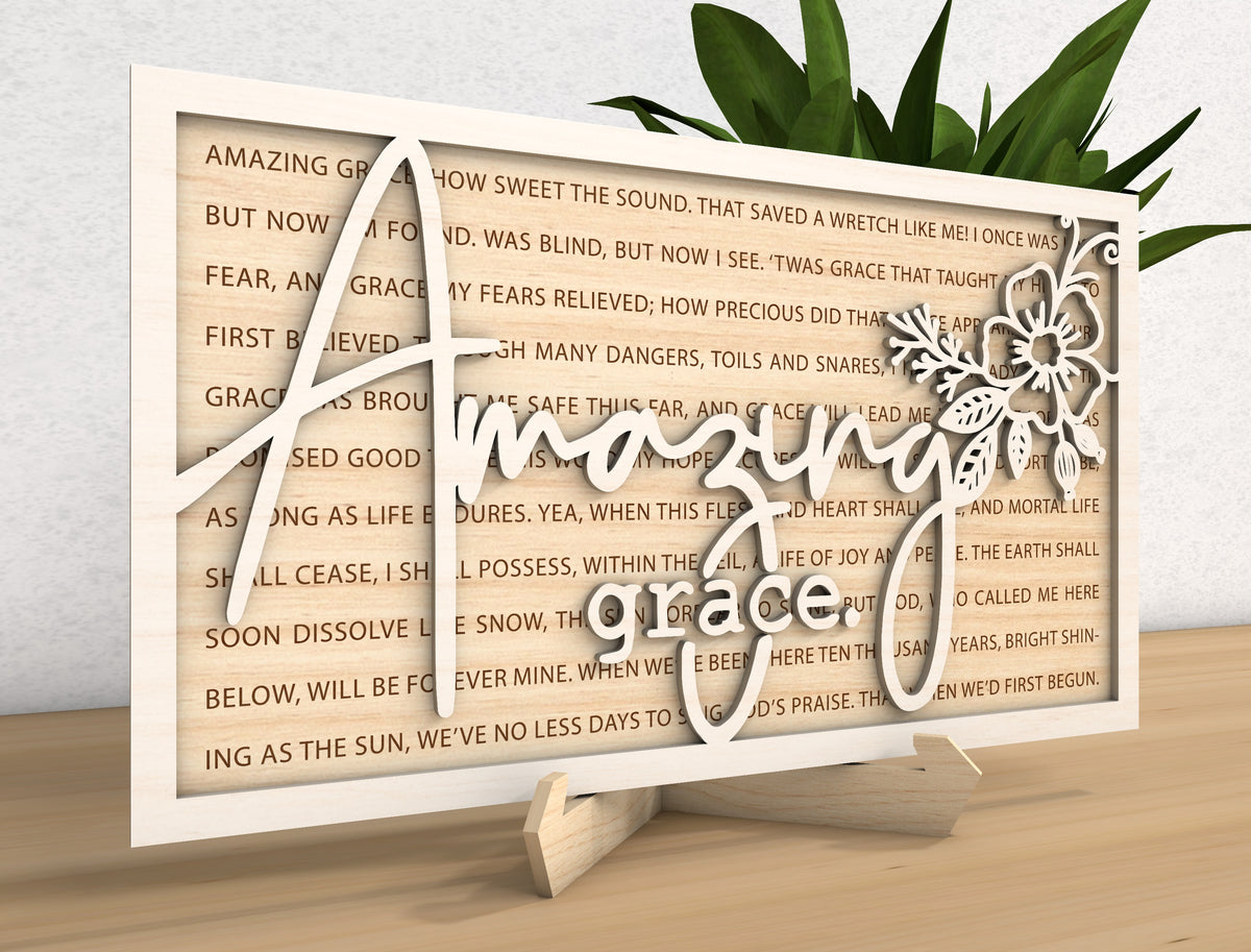 Amazing Grace Hymn Cross Wood Sign SVG 7