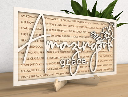 Amazing Grace Hymn Cross Wood Sign SVG 7