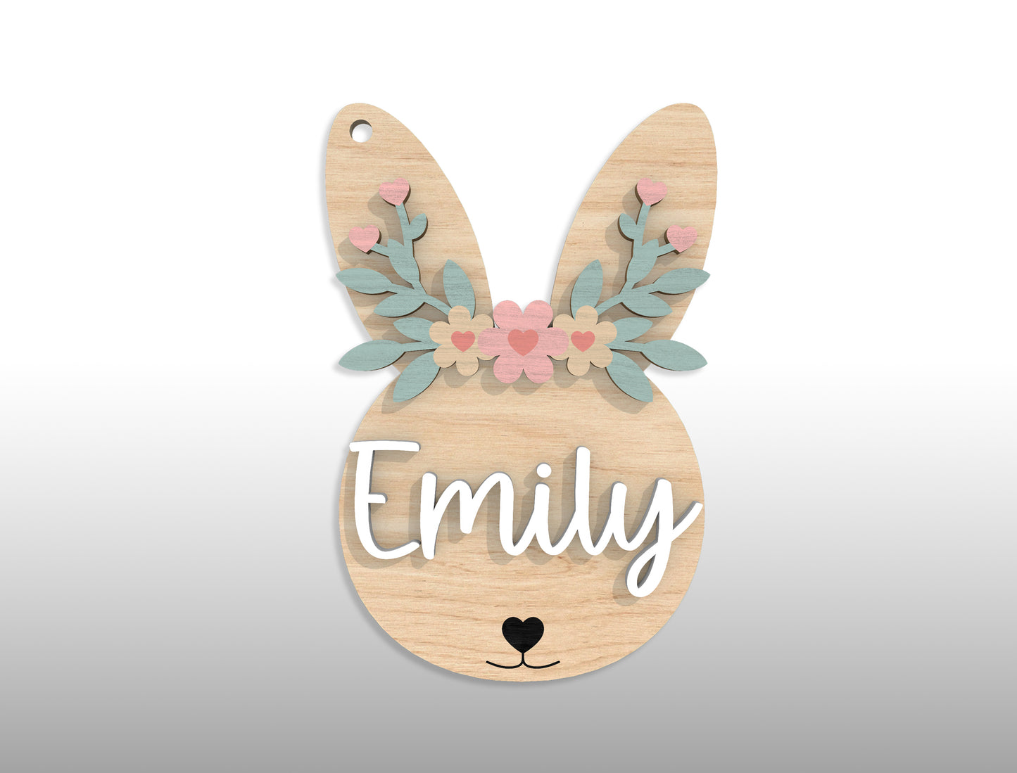 Personalized Easter Bunny Name Tag SVG 18 Designs for Glowforge and xTool