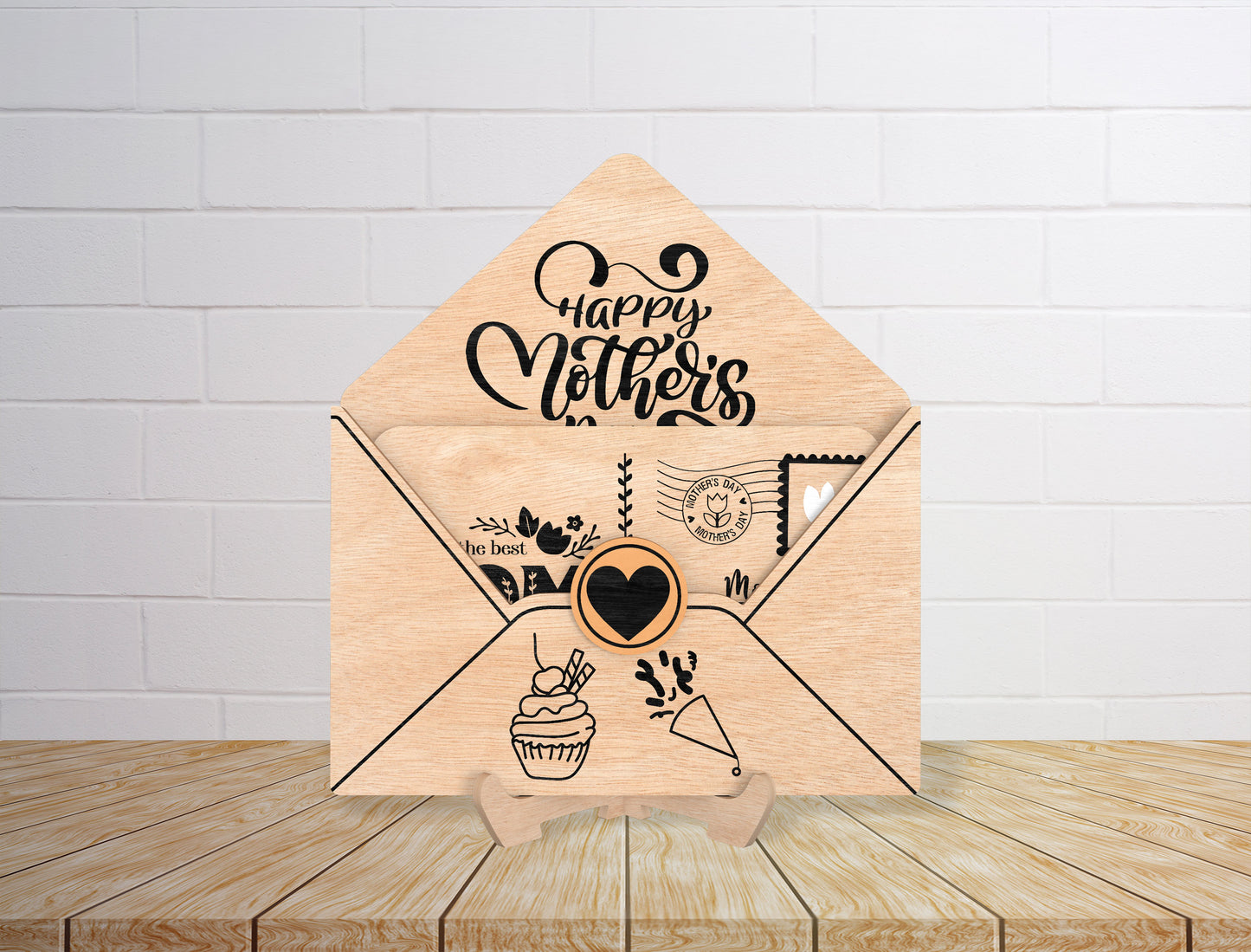 Mother's Day Envelope Card SVG Laser Cut File for Glowforge and xTool